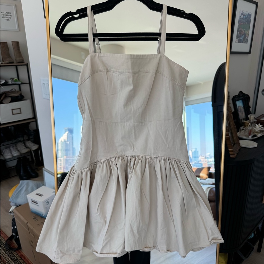 Abercrombie and Fitch Drop Waist Mini Dress - Beige XS Petite